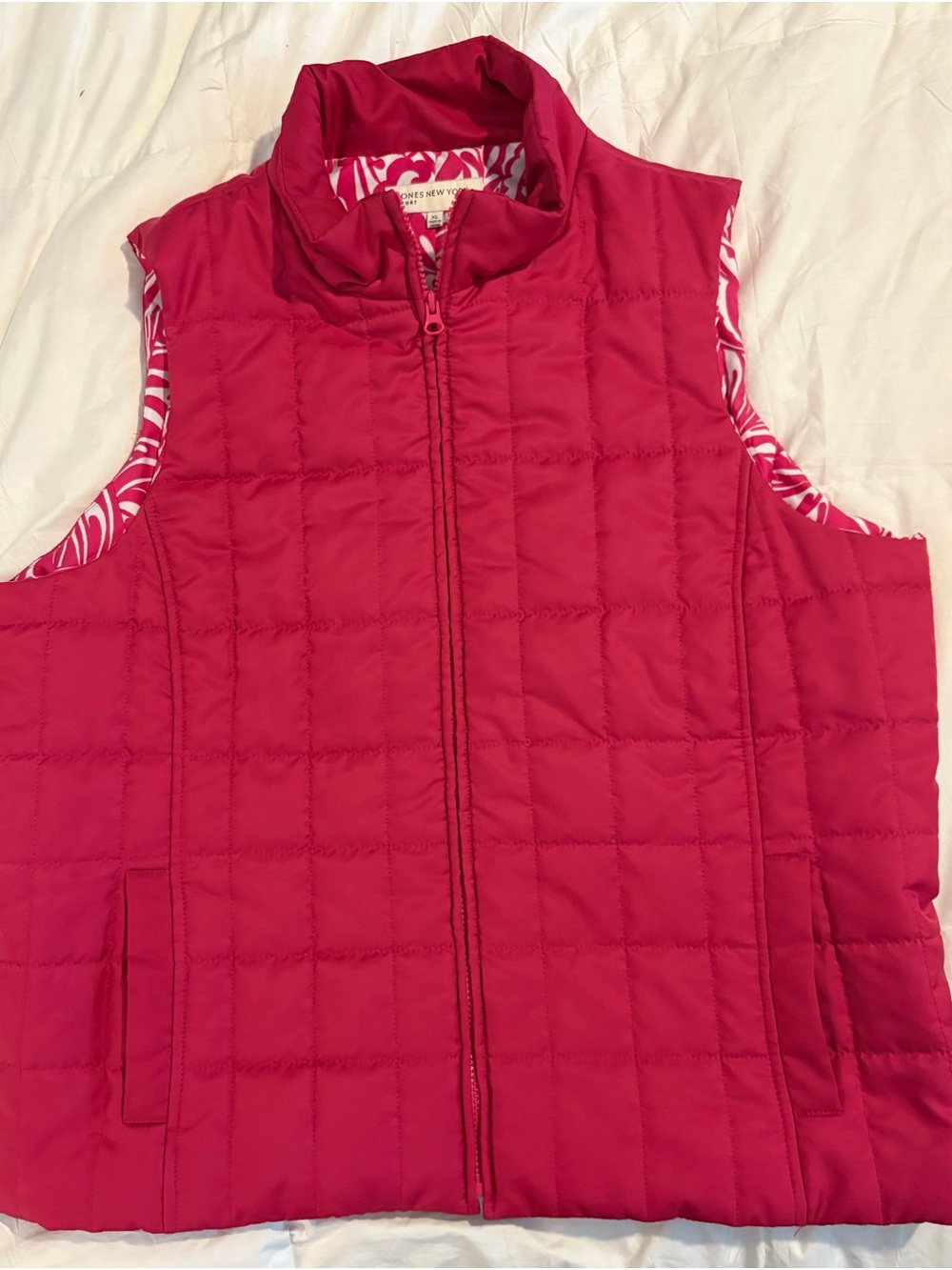 Jones New York Red Quilted Puffer Vest